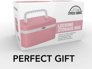 Medicine Lock Box for Safe Medication Storage - Childproof Prescription Bottle Organizer - Lockable Combination Chest (4 Digit Custom Code) Medicine Cabinet W/Separate Compartments | Storage Lockbox