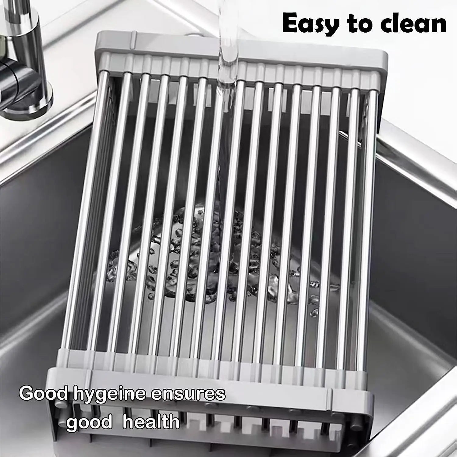 Expandable Dish Drying Rack over Sink, Stainless Steel Kitchen Sink Organiser, Dish Racks & Holders for Kitchen Storage & Organisation, Houseware Accessories for Home Storage & Organisation