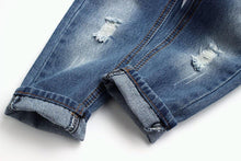 Load image into Gallery viewer, Baby Girl Boy Jeans,Little Kid Elastic Band inside Ripped Denim Pants…
