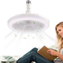 Load image into Gallery viewer, Ceiling Fans with Lights, E27 LED Lighting Outdoor Ceiling Fan, Low Profile Ceiling Fan with Lights and Aromatherapy Tablets, Small Enclosed Ceiling Fan for Kids Room, Kitchen, Bedroom (White)
