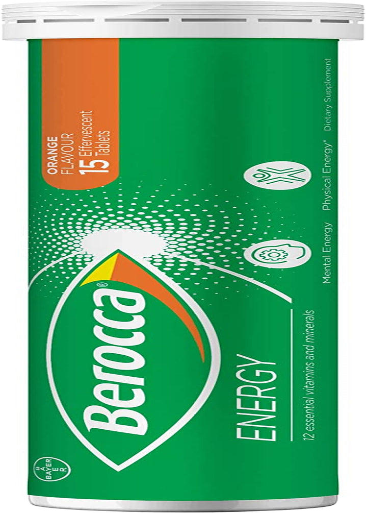 Energy Vitamin with 12 Essential Vitamins and Minerals to Help Support Physical Energy and Mental Sharpness, Orange Flavour, 75 Effervescent Tablets