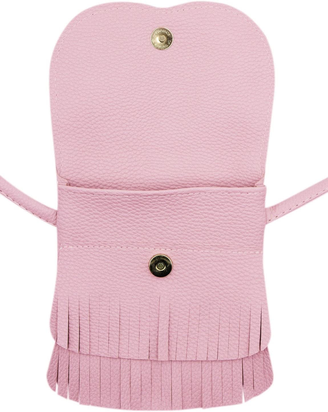 Cat Tassel Shoulder Bag Small Coin Purse Crossbody Satchel for Kids Girls, a Pink(5.1'' X 5.9''), One Size, Crossbody