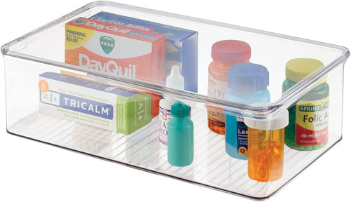 (Extra Long) -  Storage Box Organiser for First Aid Kit, Medicine, Medical, Dental Supplies - Extra Large, Clear