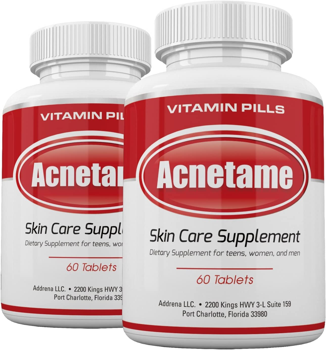 2 Pack- Vitamin Supplements for Acne Treatment- Hormonal Acne Pills to Clear Oily Skin for Women, Men, Teens, and Adults