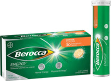 Load image into Gallery viewer, Energy Vitamin with 12 Essential Vitamins and Minerals to Help Support Physical Energy and Mental Sharpness, Orange Flavour, 30 Effervescent Tablets
