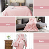 Sherpa Fleece Throw Blanket, 150 X 200Cm Double-Sided Super Soft Reversible Bed and Couch Blanket, Warm and Lightweight Home Decoration Blanket, Pink & White for Single Size