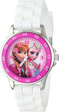 Load image into Gallery viewer, Kids&#39; FZN3550 Frozen Anna and Elsa Watch with White Rubber Band, White, Quartz Movement
