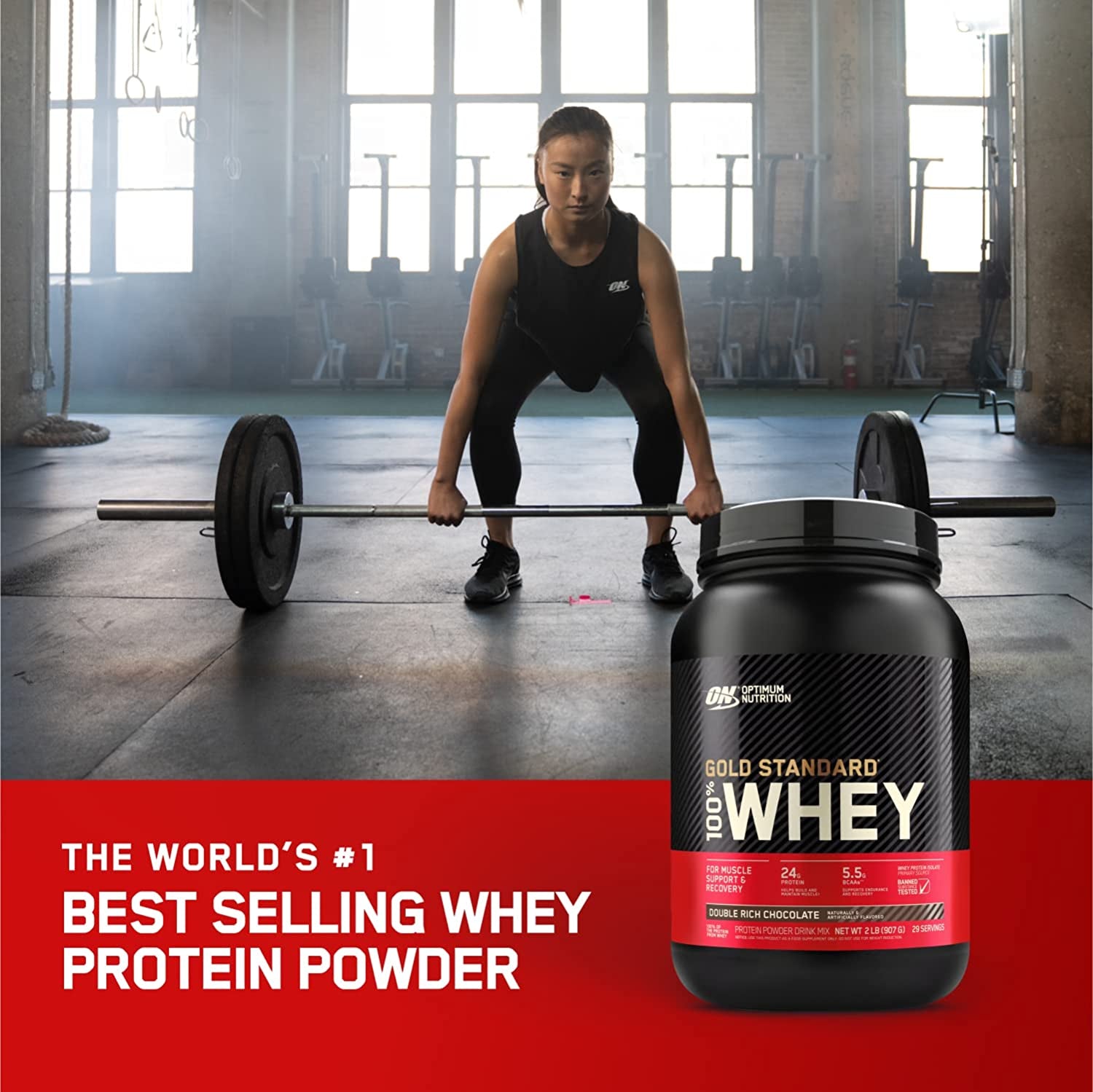 Gold Standard 100% Whey Protein Powder, Double Rich Chocolate, 907G