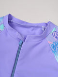 Kids Girls Swimsuit Sleeve Rash Guard Shirt with Short Surfing Suit Wetsuit Swimwear