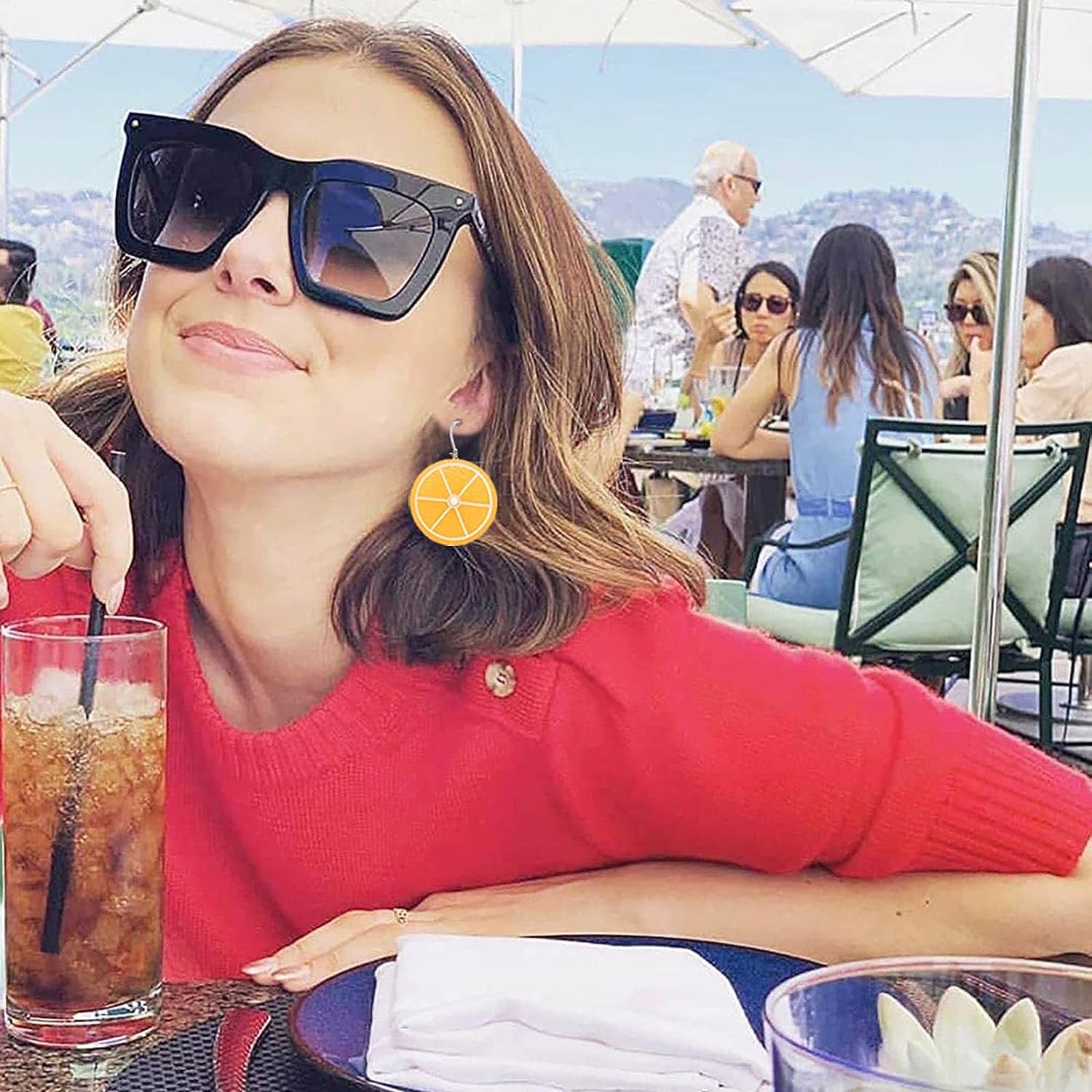 30 Pairs Weird Fun Cute Earrings for Women Kawaii Earrings Including Flamingo Rainbow Duck Gummy Bear Water Bottle Pizza Fries Mushroom Conch Drop Dangle Earring Set for Girls