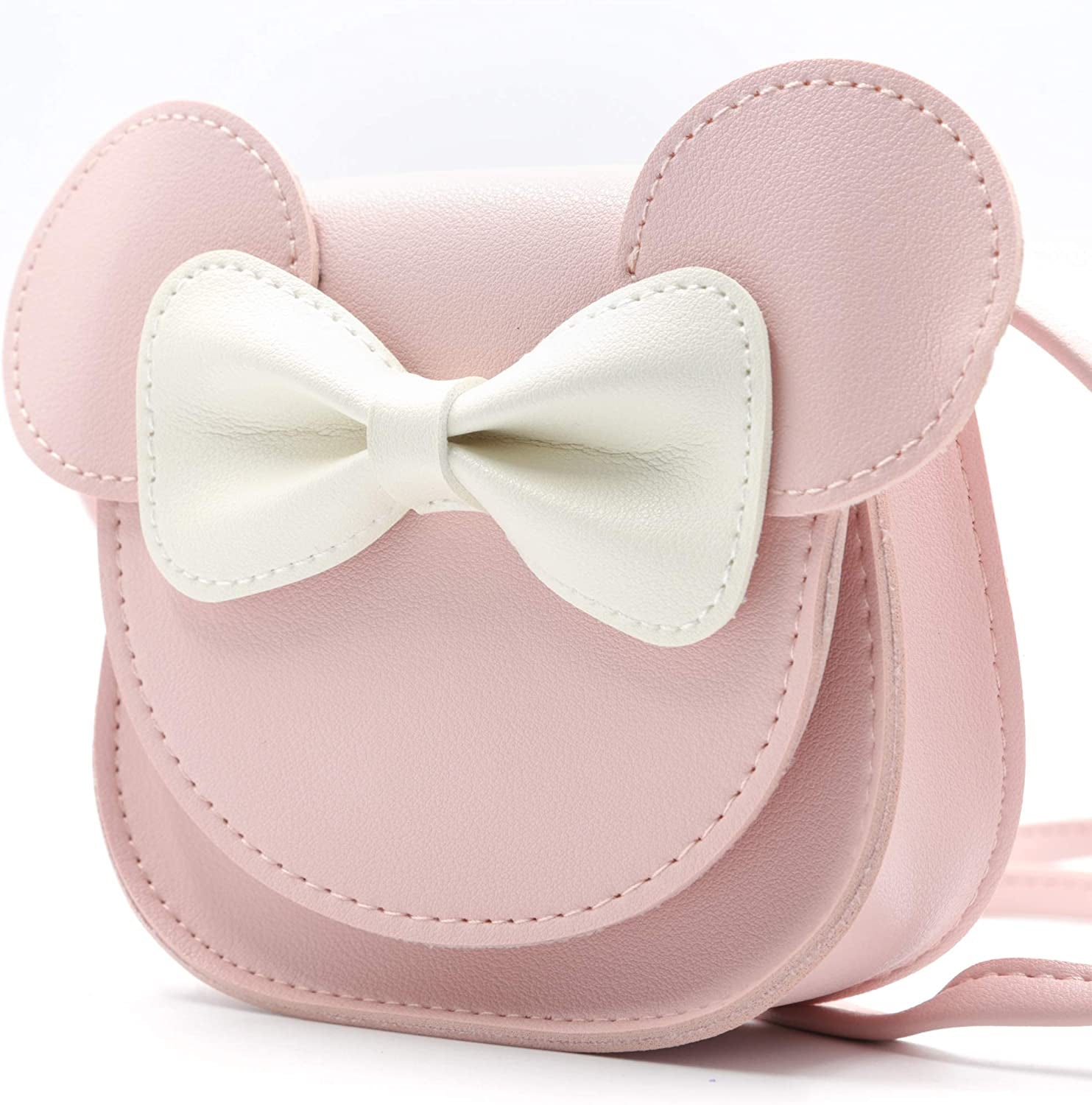 Little Mouse Ear Bow Crossbody Purse,Pu Shoulder Handbag for Kids Girls Toddlers