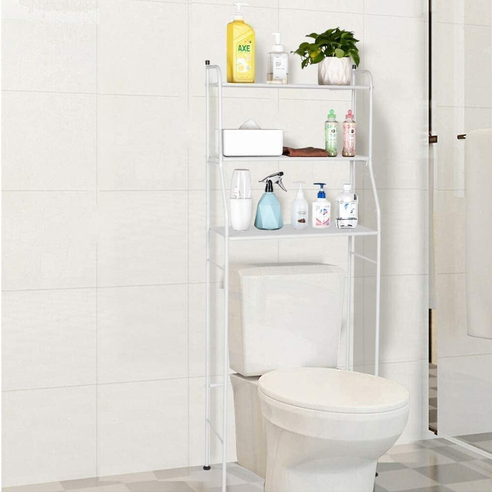 3 Shelf Bathroom Space Saver, over the Toilet Rack, Bathroom Corner Stand Storage Organizer Accessories,The Washing Machine,Bathroom Tower Shelf