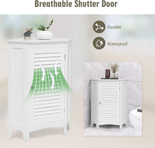 Load image into Gallery viewer, Corner Shutter Door Cabinet, Modern Bathroom Storage Oragnizer with Single Doors &amp; 2 Shelves, Free-Standing Corner Storage Cabinet for Bathroom, Kitchen, Living Room, Bedroom, White
