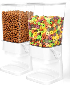 GLASSCO Countertop Cereal Dry Food Dispenser, White 5.5L