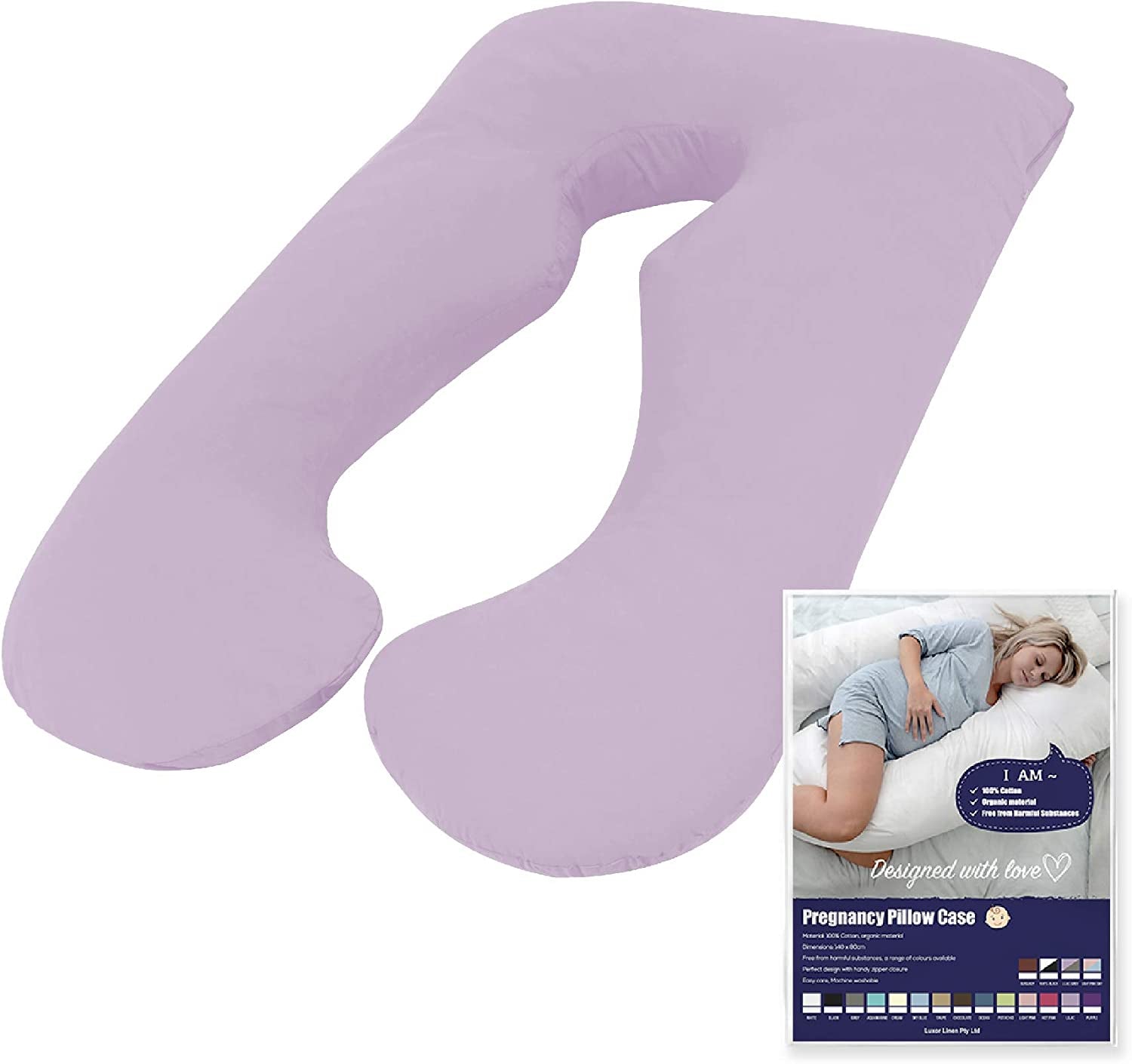 Australian Made Pregnancy/Maternity/Nursing Pillow Body Feeding Support Pillowcase (Lilac Pillowcase ONLY)