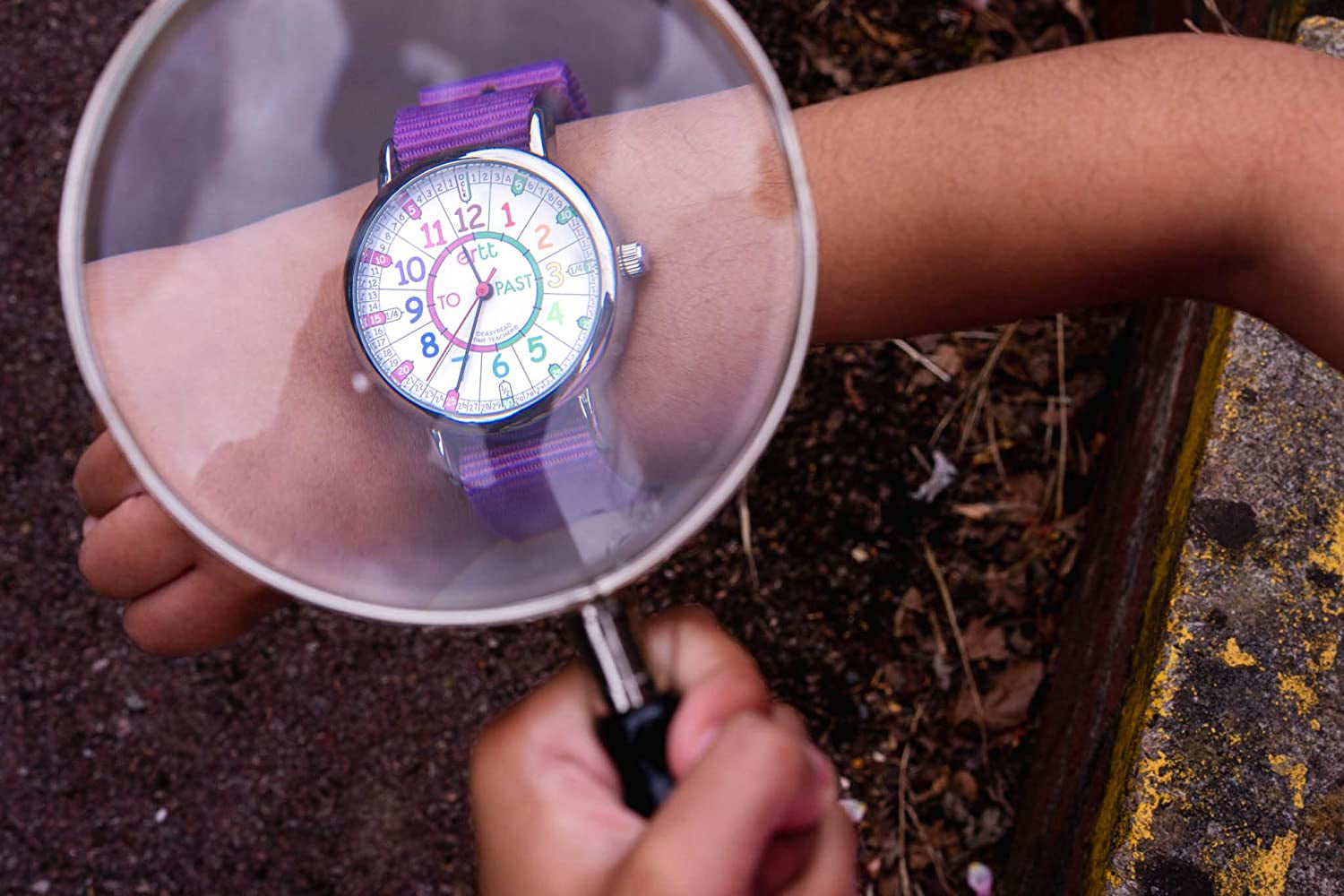 Learn the Time Past/To Children'S Watch Purple #ERW-COL-PT