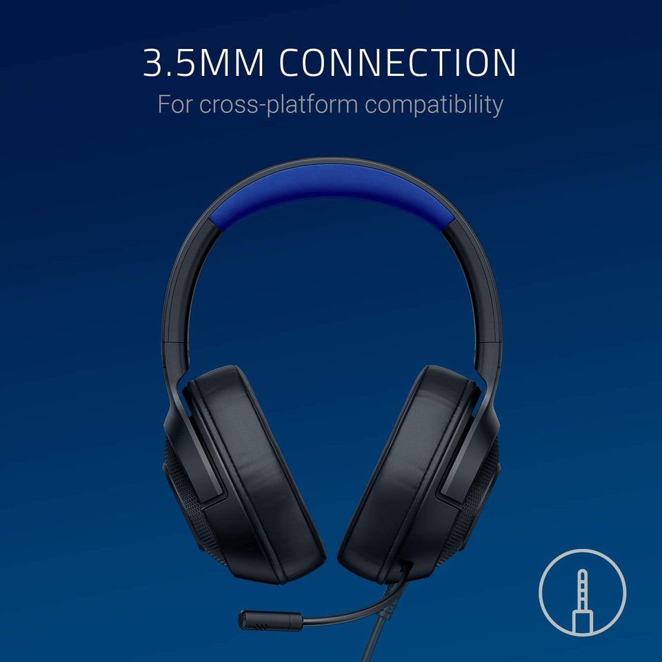 Kraken X Ultralight Gaming Headset: 7.1 Surround Sound - Lightweight Aluminum Frame - Bendable Cardioid Microphone - for PC, PS4, PS5, Switch, Xbox One, Xbox Series X|S, Mobile - Black/Blue