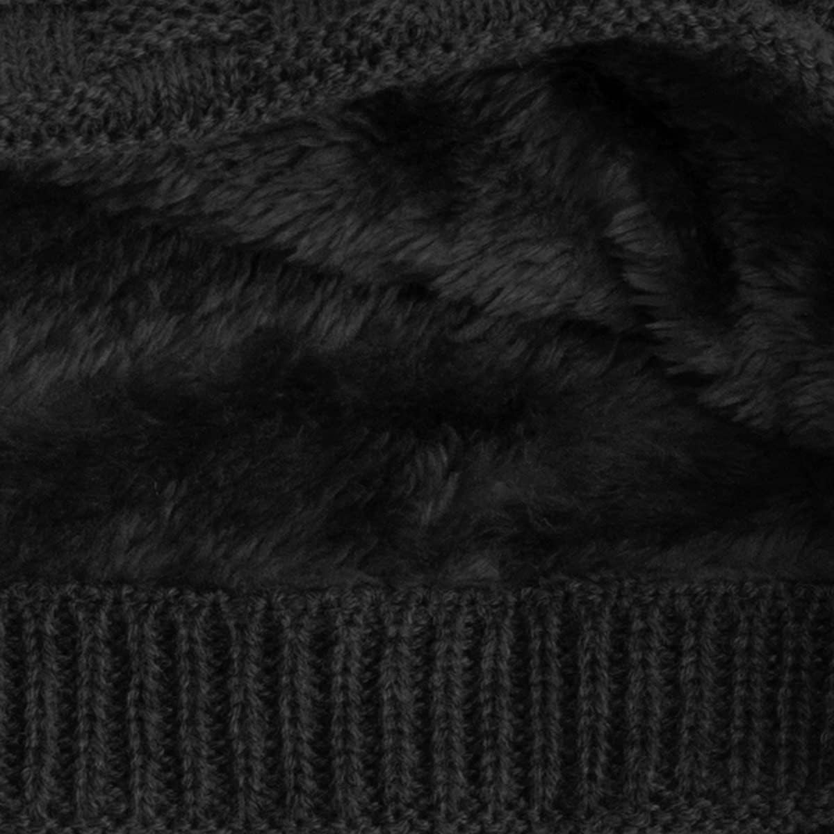 Winter Beanie Hat Men Warm Knit Long Slouch Skull Cap Thermal with Soft Fleece Lining