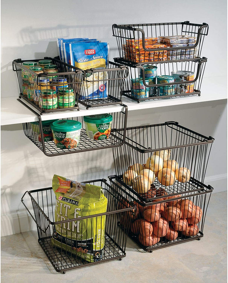 York Lyra Metal under Shelf Basket, Bronze