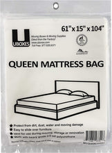 Load image into Gallery viewer, Queen Mattress Clear Plastic Poly Covers, 61 X 15 X 104 Inch, Heavy Duty 2 Mil, 1 Pack
