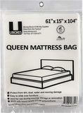Queen Mattress Clear Plastic Poly Covers, 61 X 15 X 104 Inch, Heavy Duty 2 Mil, 1 Pack