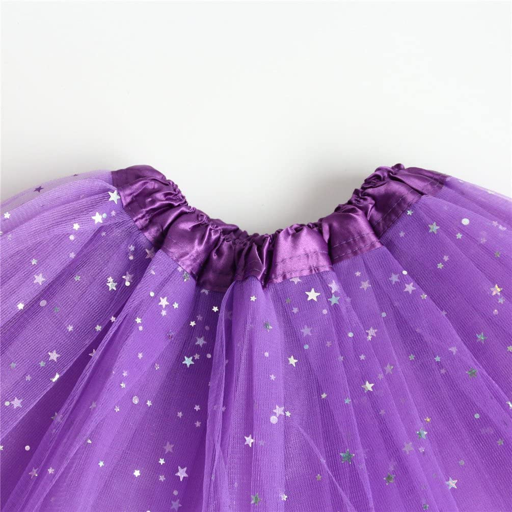 Girls Sparkle Tutus Princess Ballet Dance Layered Tulle Tutu Skirts,2-8T