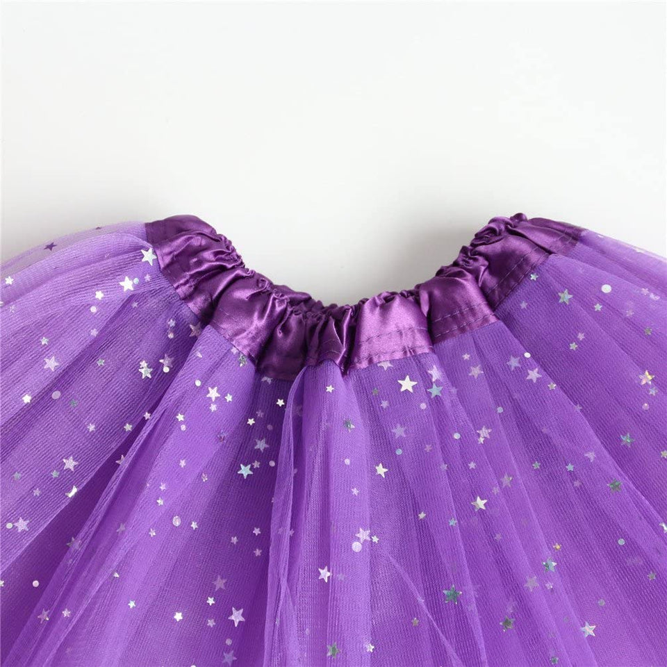 Girls Sparkle Tutus Princess Ballet Dance Layered Tulle Tutu Skirts,2-8T