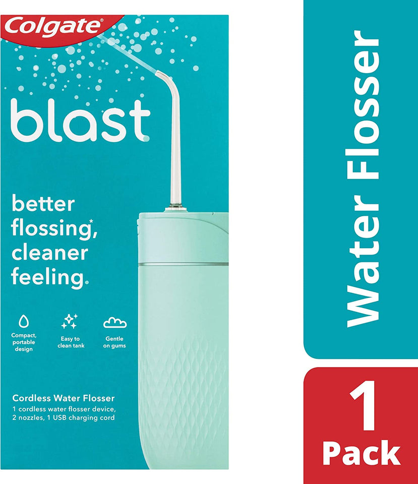 Blast Water Flosser, Cordless, Waterproof, Rechargeable (AU Charging Plug), Home and Travel Friendly, Teal, Gentle on Gums, 3 Pressure Modes, Easy to Clean Tank