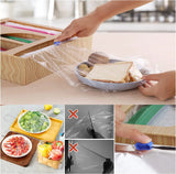 Ziplock Bag Storage Organizer, Foil and Plastic Wrap Dispenser with Cutter, Plastic Bag Organizer, Ziplock Bag Organizer for Gallon, Quart, Sandwich & Snack Etc.