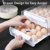 Egg Holder for Refrigerator, Double-Layer 32 Grid Egg Holder, Fridge Egg Drawer Organiser, Refrigerator Storage Egg Tray, Stackable Egg Container Drawer, Clear Plastic Egg Organizer