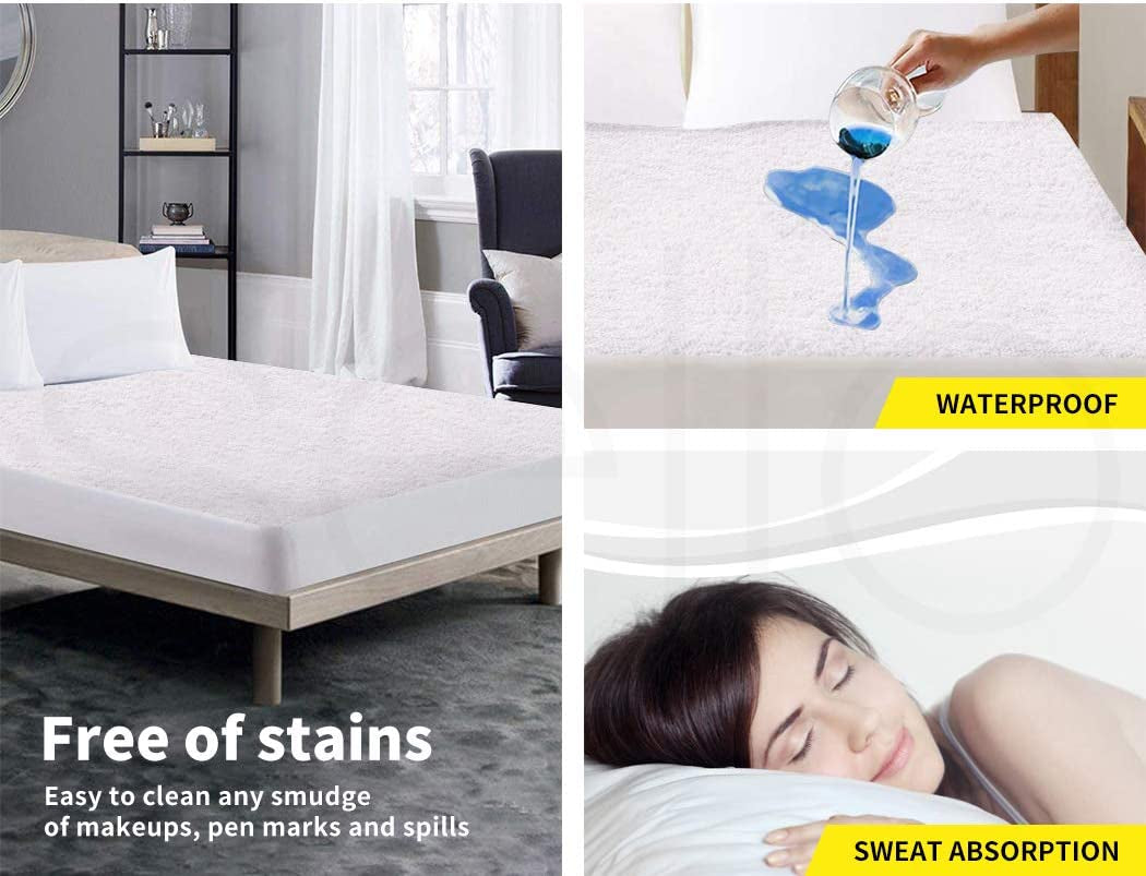 Terry Cotton Fully Fitted Waterproof Mattress Protector in Queen Size