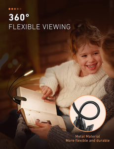 Book Light for Reading in Bed, 3 Brightness Levels × 3 Color Temperatures, 70 Hours Runtime Rechargeable Book Light Clip On, 1.3 Oz Lightweight Small Book Reading Light for Reading in Bed