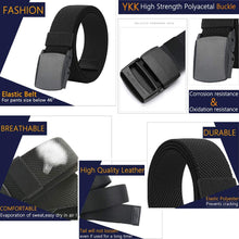 Load image into Gallery viewer, Belts for Men,Elastic Stretch Belt with YKK Plastic Buckle, Breathable Canvas Waist Belt for Work Outdoor Cycling Hiking, Adjustable for Pants Size below 46Inches[53&quot;Long1.5&quot;Wide]
