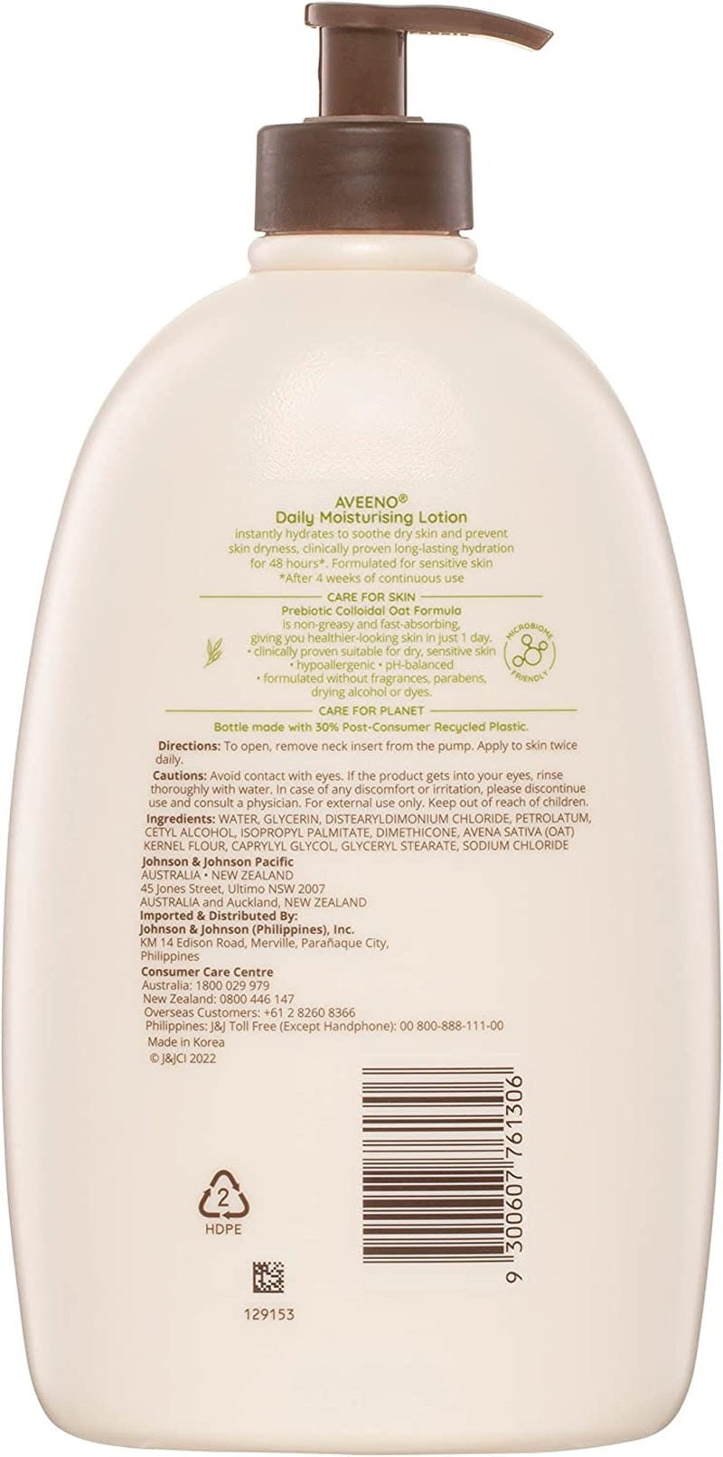 Active Naturals Daily Moisturising Fragrance Free Lotion 1L