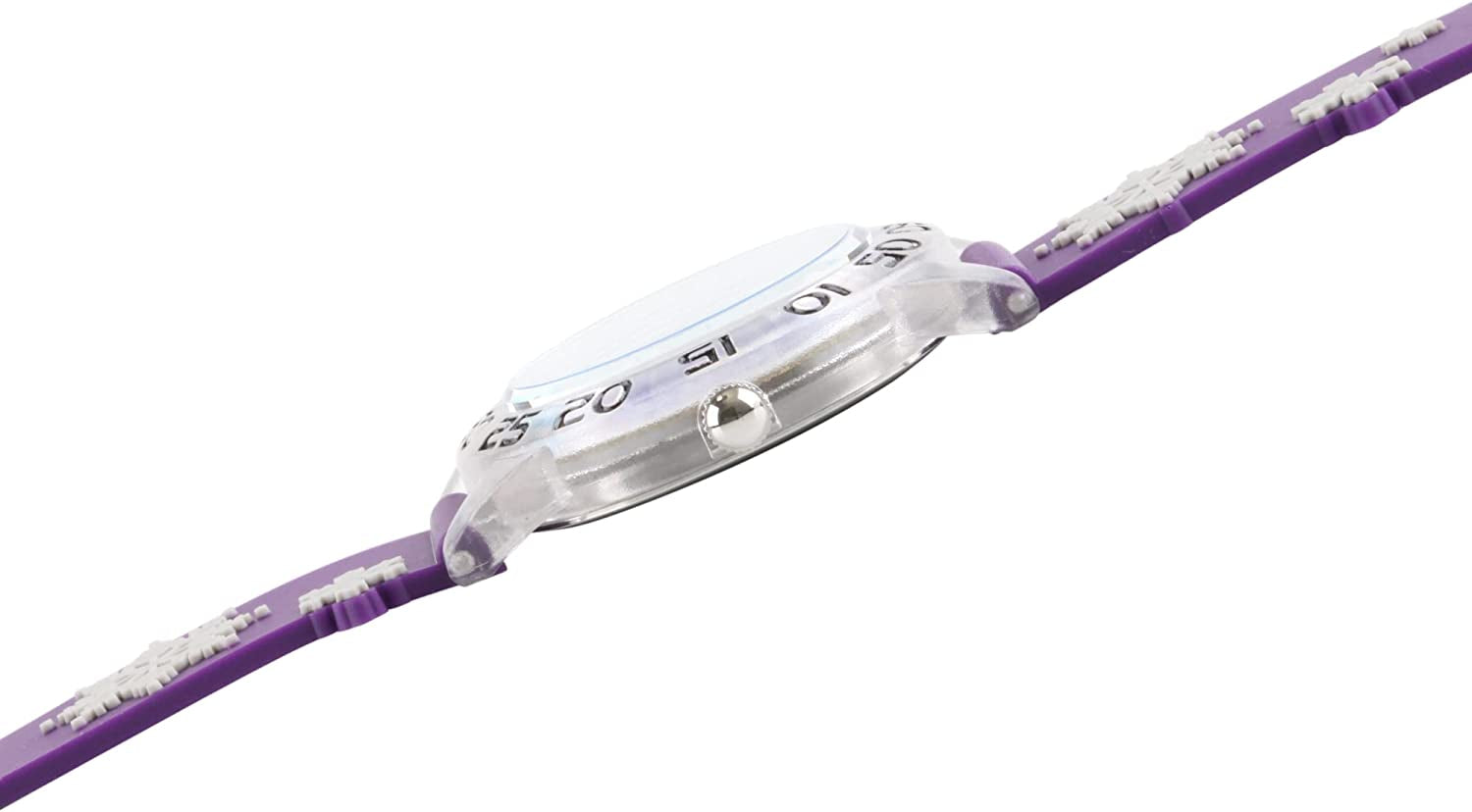 Frozen Kids' Plastic Time Teacher Analog Quartz 3D Strap Watch, Purple, Plastic Kids