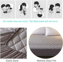Load image into Gallery viewer, Queen Mattress Protector, Premium Cotton 100Percent Waterproof Mattress Cover Protectors - Gray (Queen -153X203 Cm), BP-G-Q01-1
