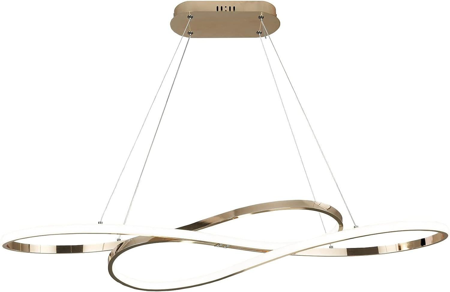 Modern LED Pendant Light Island Pendant Lamp Dimmable with Remote Control Aluminum Plating Surface Chandelier for Kitchen Living Room Dining Room Bedroom (Gold)