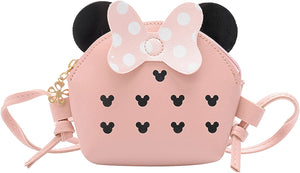 Little Girls Crossbody Purse Toddler Mini Cute Princess Handbag Shoulder Messenger Bag for Kids, a Mouse Pink, Medium, Durable