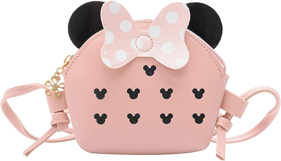 Little Girls Crossbody Purse Toddler Mini Cute Princess Handbag Shoulder Messenger Bag for Kids, a Mouse Pink, Medium, Durable