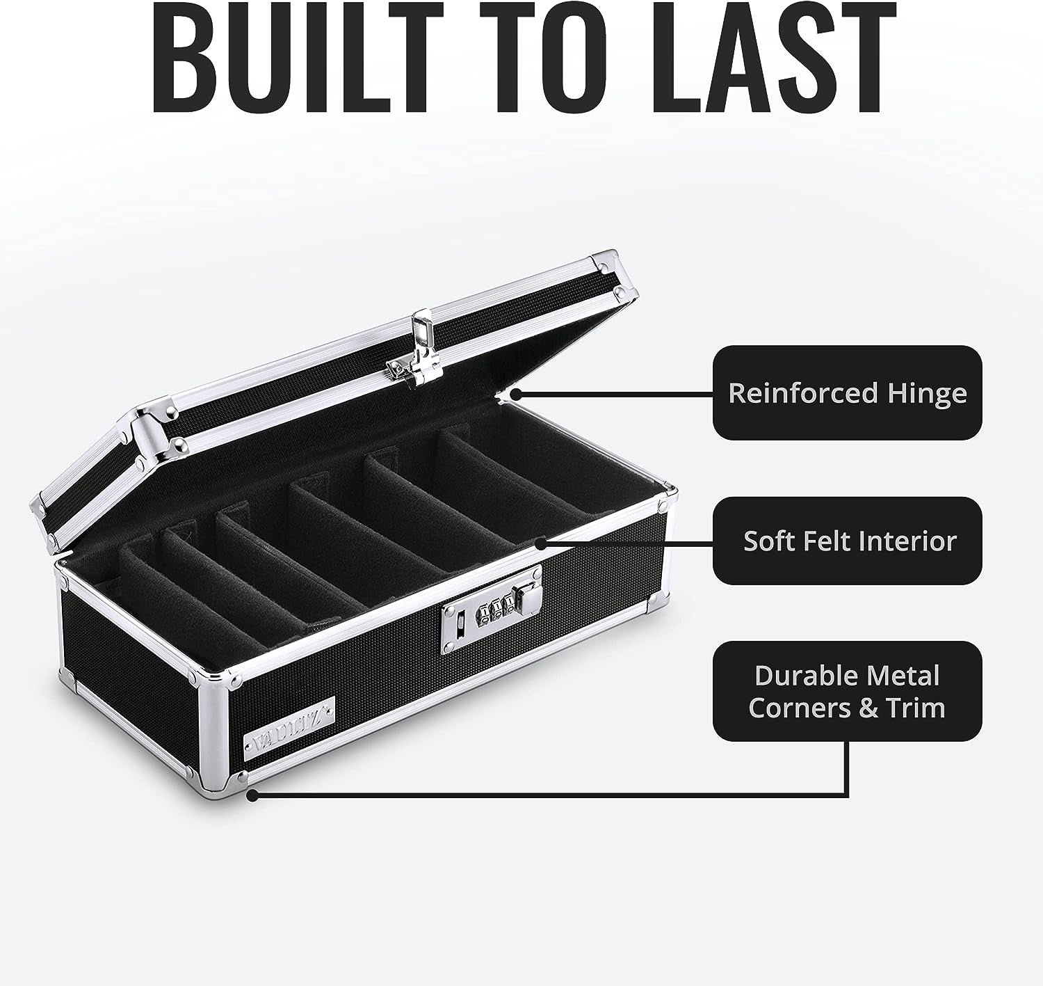 Locking Medicine Storage Box, 3.75 X 11.88 X 5.25 Inches, Black (VZ03480)