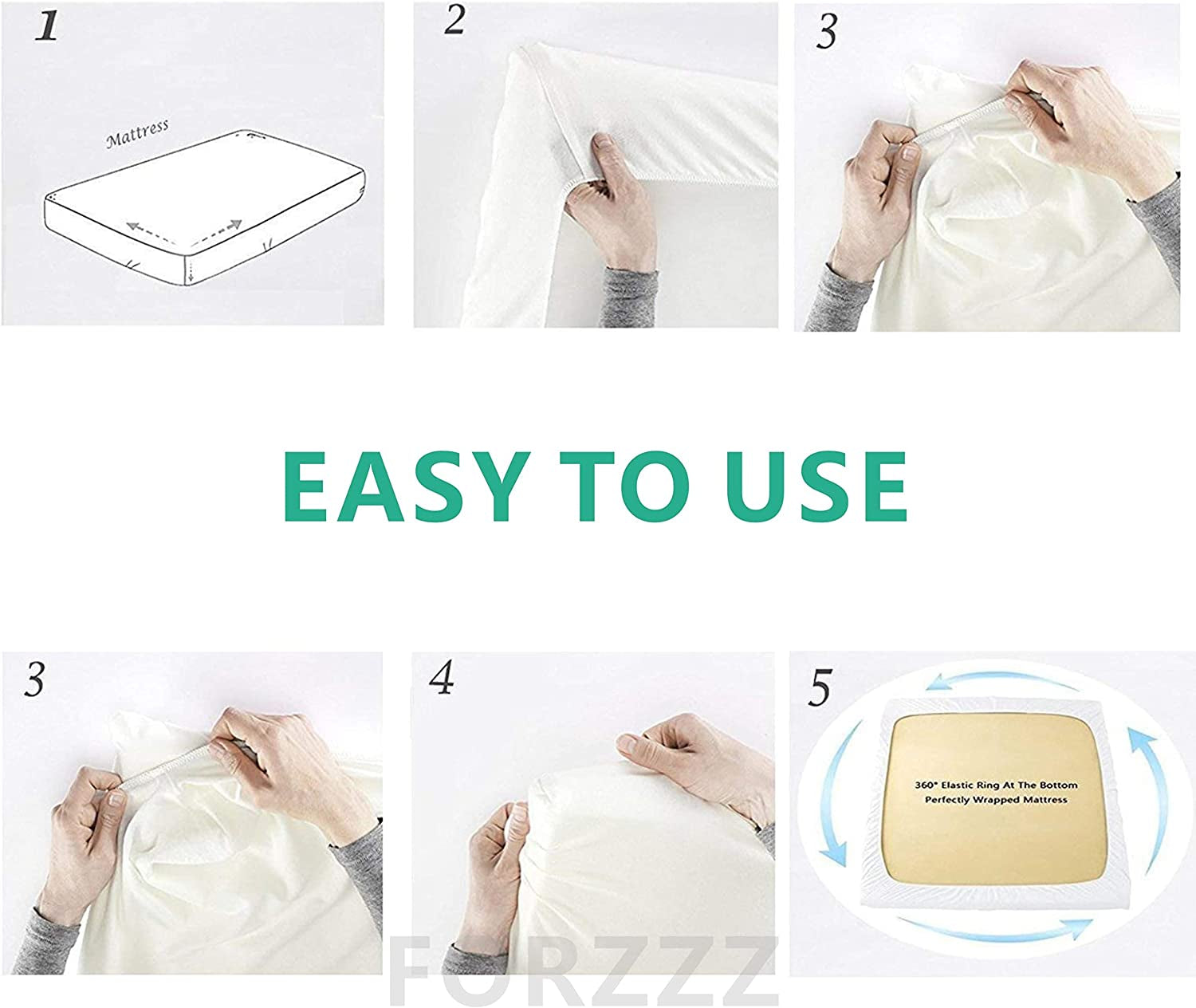 2000TC Fitted Sheet King Size -Premium Microfiber Fitted Bottom Sheet Only- Ultra-Soft Wrinkle Free -Fitted Bedding Sheet Fits Mattress Deep Pocket up to 36 Cm for Home&Hotel (Biscay Blue)