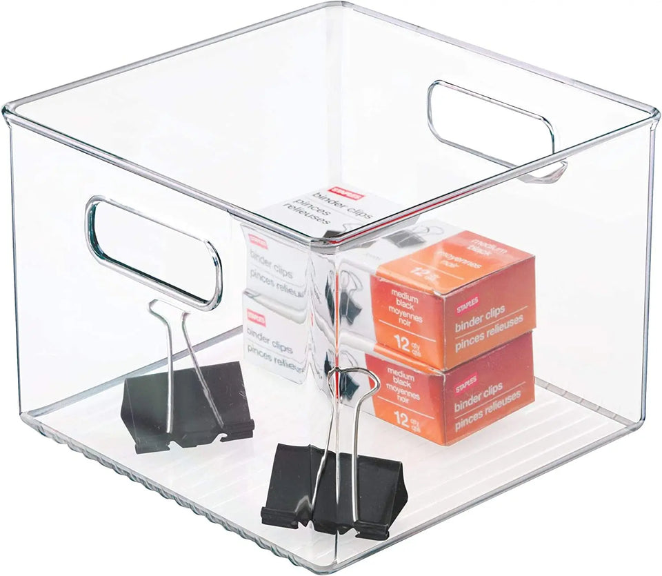 Kitchen Pantry and Cabinet Storage and Organization Bin, 8-Inch by 8-Inch by 6-Inch, Clear