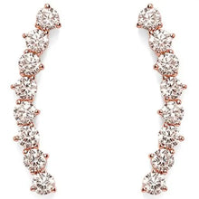 Load image into Gallery viewer, 14K Gold Plated&quot;Hearts &amp; Arrows&quot; Simulated Diamond Ear Crawler - Cuff Earrings Hypoallergenic Stud Ear Climber Jackets
