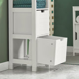 Freestanding Cabinet, 2 Drawers and Shelf, Cupboard for Bathroom, Bedroom, Standing Shelves with Drawers, FRG127-W