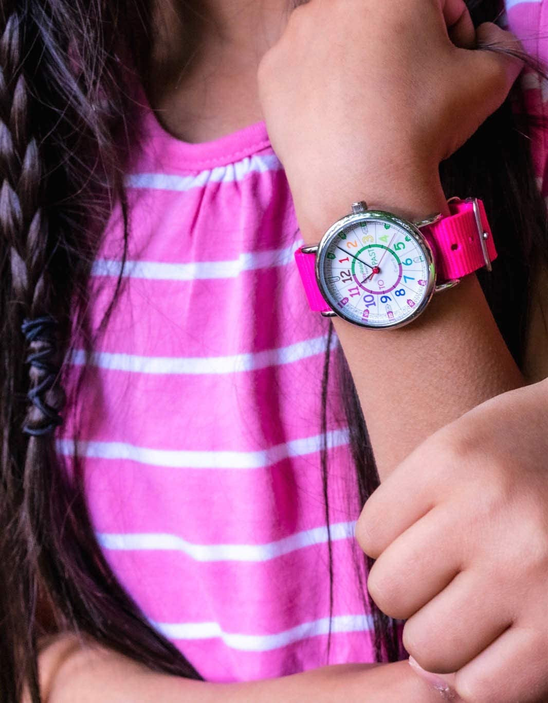 Learn the Time Past/To Girls Watch Pink #ERW-COL-PT-PK