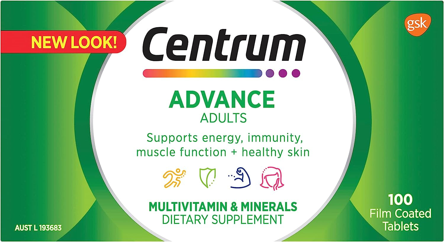 Advance, Multivitamin with Vitamins & Minerals to Support Energy, Immunity, Muscle Function & Healthy Skin, 100 Tablets