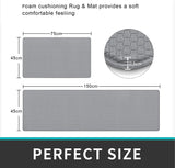 Kitchen Rugs and Mats, anti Fatigue Waterproof for Kitchen, Office & Garage，Non Skid Standing Kitchen Rug 2 Piece —（44X75Cm+44X150Cm）