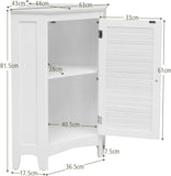Corner Shutter Door Cabinet, Modern Bathroom Storage Oragnizer with Single Doors & 2 Shelves, Free-Standing Corner Storage Cabinet for Bathroom, Kitchen, Living Room, Bedroom, White