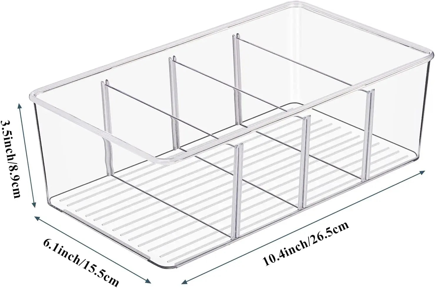 8 Pack Clear Food Storage Organizer Bins, Removable Snack Organizer Pantry Organization Storage Racks with Dividers for Kitchen, Fridge, Cabinet,Pantry,Bedrooms, Bathrooms