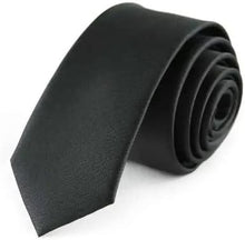 Load image into Gallery viewer, Mens Black Slim Skinny Wool Tie Necktie Wedding Present
